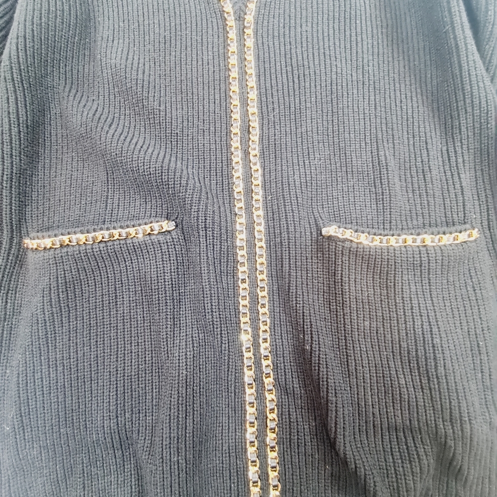 Lovers + Friends Black Cardigan with Gold Details - Picture 4 of 10